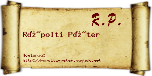 Rápolti Péter névjegykártya